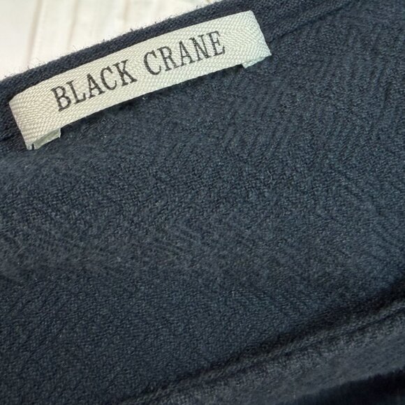 Black Crane Navy Blue Textured Cotton Tunic Top Size Small - Picture 7 of 10